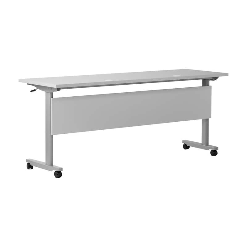 Commercial Nesting Flip Training Table with Steel Frame and T-Legs - 23.5"W x 72"D x 30"H
