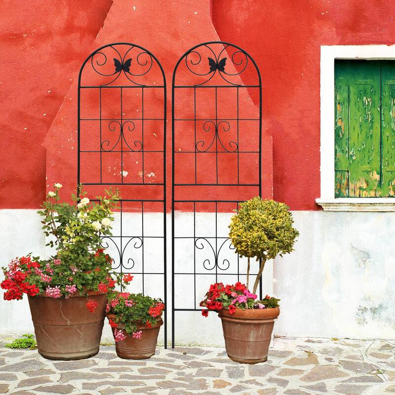 2 Pack Metal Garden Trellis 71" x 19.7" Rustproof Trellis for Climbing Plants Outdoor Flower Support