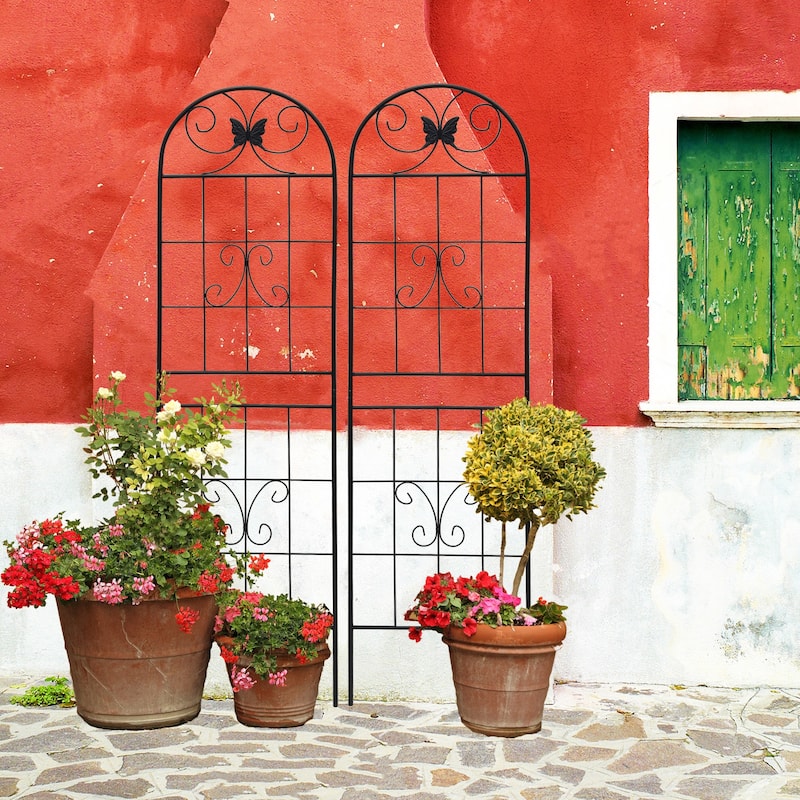 4 Pack Metal Garden Trellis 71" x 19.7" Rustproof Trellis for Climbing Plants Outdoor Flower Support