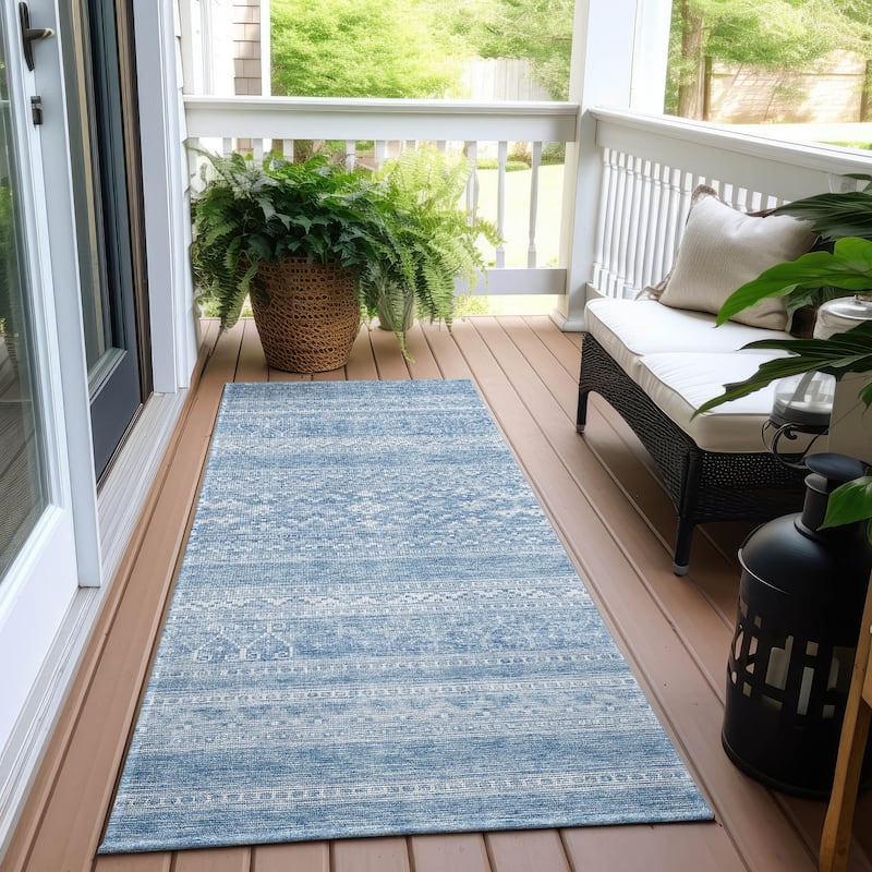 Machine Washable Indoor/ Outdoor Chantille Boho Tribal Rug