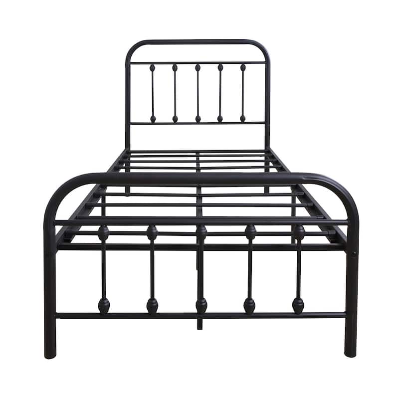 Alazyhome Simple Vintage Metal Platform Bed Frame, Easy-Assembly