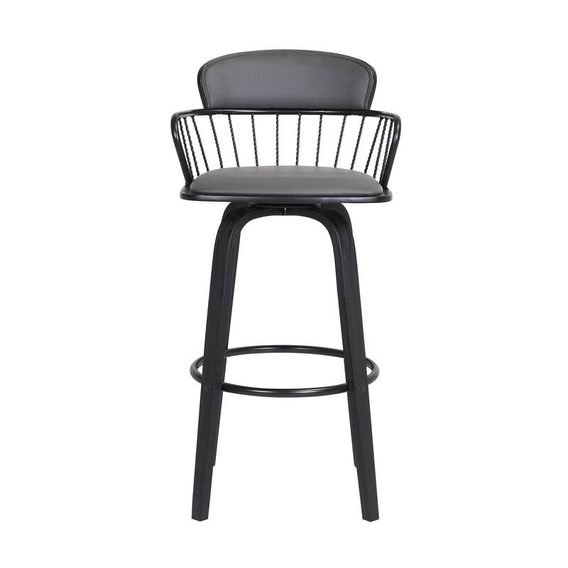 Willow Upholstered Wood Swivel Counter or Bar Stool