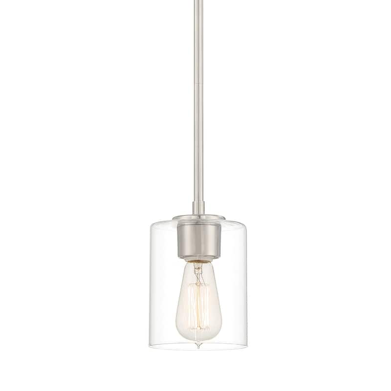 Liam Collection - 1 Light - Mini Pendant - 5"W - 7.25"H - Satin Platinum Finish