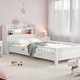 preview thumbnail 13 of 20, Classic Twin Size Platform Kids Bed Frame with LED Light, Multi-functional Storage Headboard and Safety Guardrail, Antique Grey
