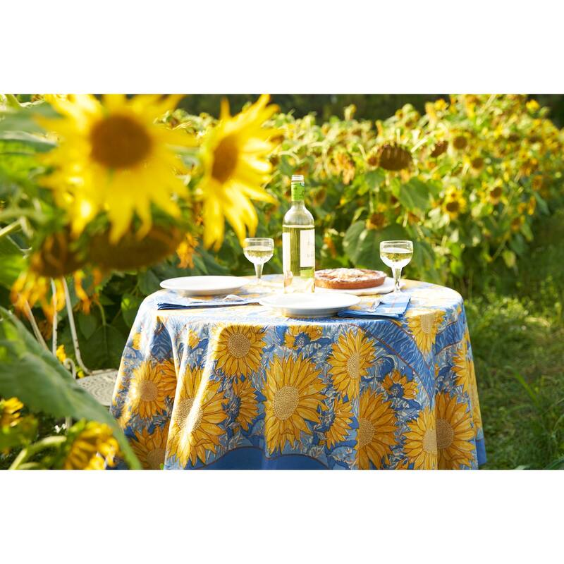 Couleur Nature Sunflower Tablecloth - Yellow/Blue