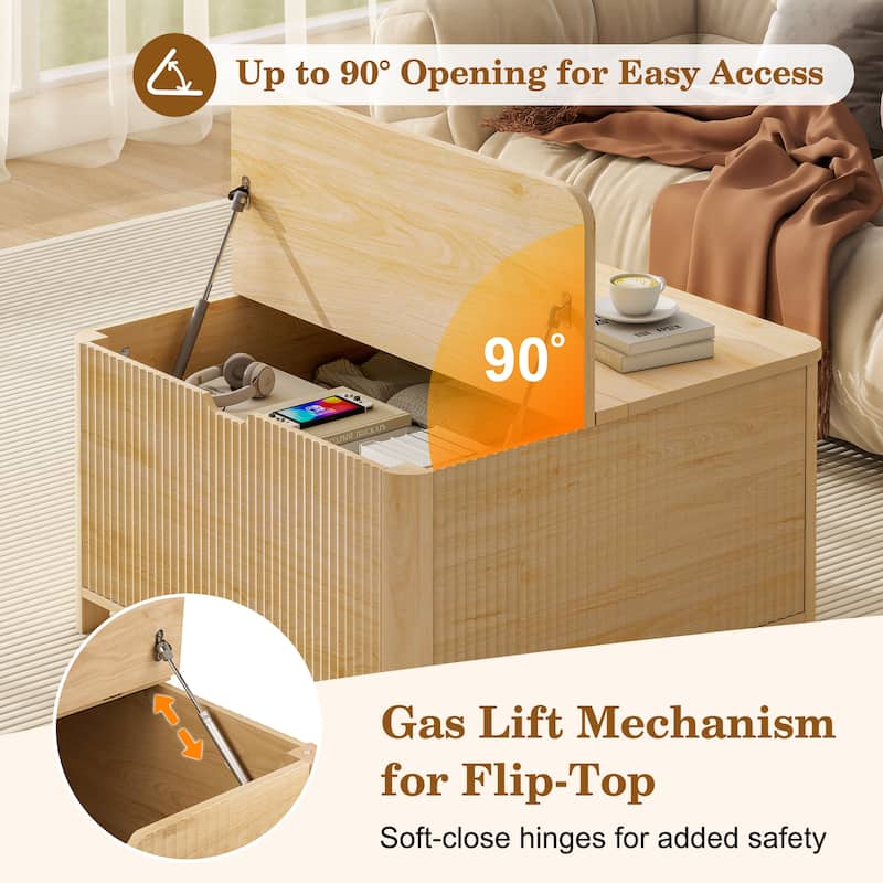 Squre Coffee Table with Large Capacity Storage