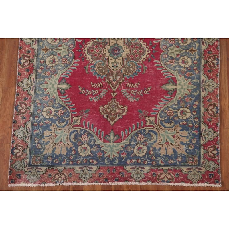 Tabriz Persian Vintage Area Rug Handmade Wool Carpet - 4'7" x 6'4"