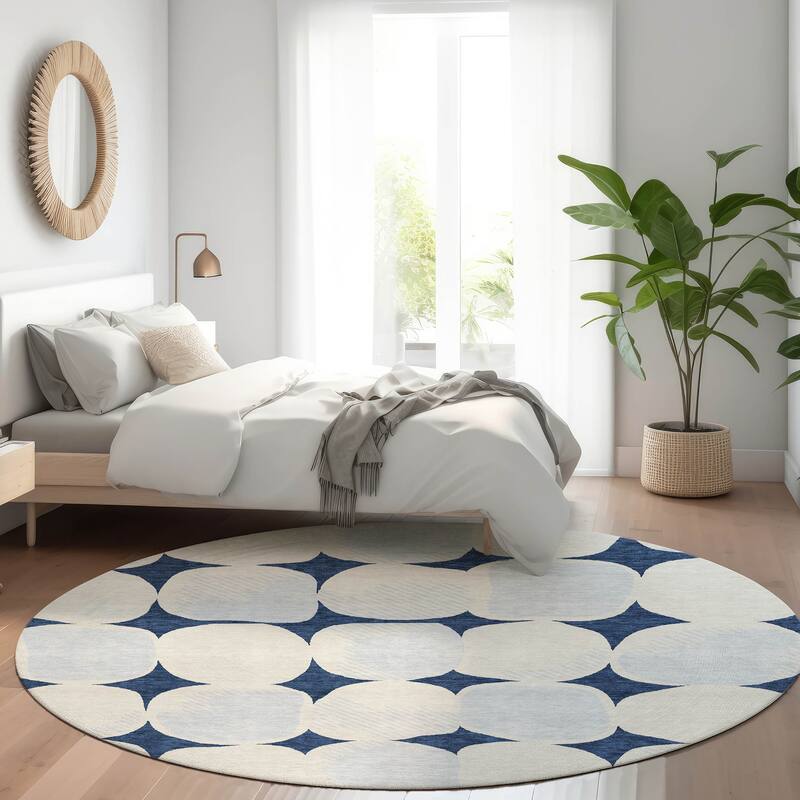 Machine Washable Indoor/ Outdoor Chantille Puffy Modern Rug