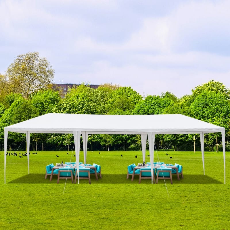 30X10FT PE Cloth Plastic Sprayed Iron Pipe Outdoor Party Tent White