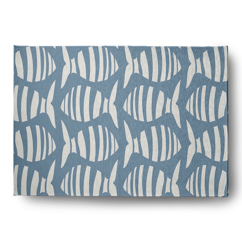 Swimming School Nautical Chenille Rug - Dusty Smoke - 5' x 7'