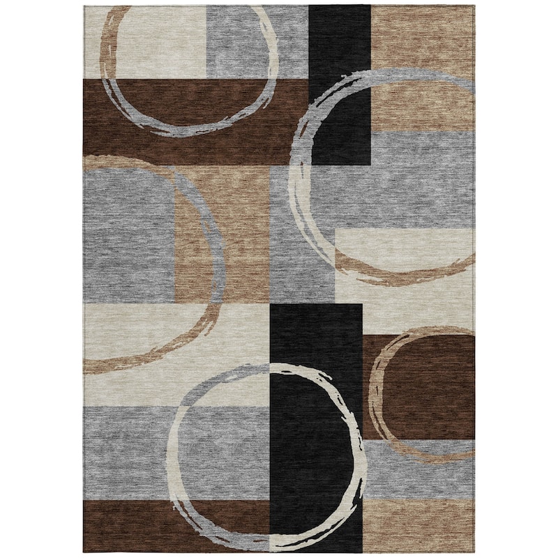 HomeRoots Geometric Modern Rectangle Outdoor Rug