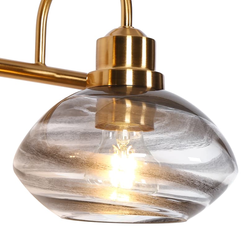 Mid-century Modern Art Deco Colored Glass 3-Light Bathroom Vanity Lights for Wallpaper - 26.3'' L x 8.7'' D x 8.7'' H