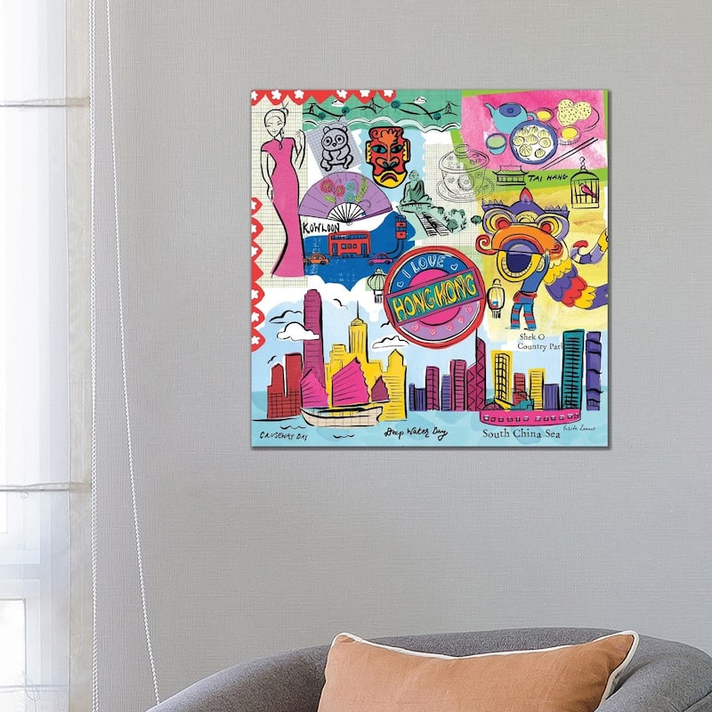 iCanvas "Global Travel XIV" by Farida Zaman Canvas Print - 26x26x1.5