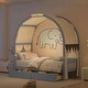 preview thumbnail 23 of 28, Wooden Twin Size Bed With Arched Roof and 2 Drawers