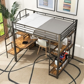 [Multifunctional Design] Full Loft Bed