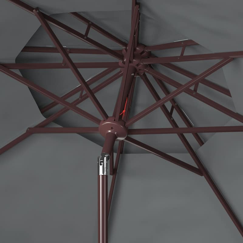 SAFAVIEH Outdoor Livia 9Ft Double Top Market Umbrella, Base Not Included