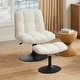preview thumbnail 36 of 45, Art Leon Fabric Swivel Accent Chair with Ottoman Beige