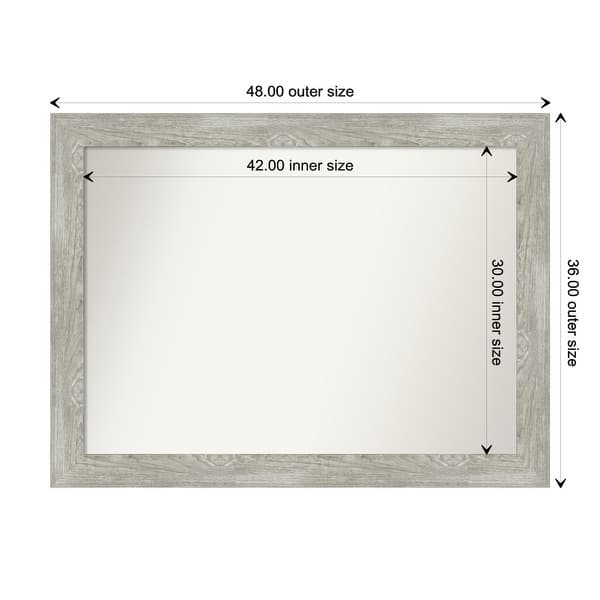 dimension image slide 16 of 113, Dove Greywash Framed Non-Beveled Custom Wall Mirror, Bathroom Vanity Mirror