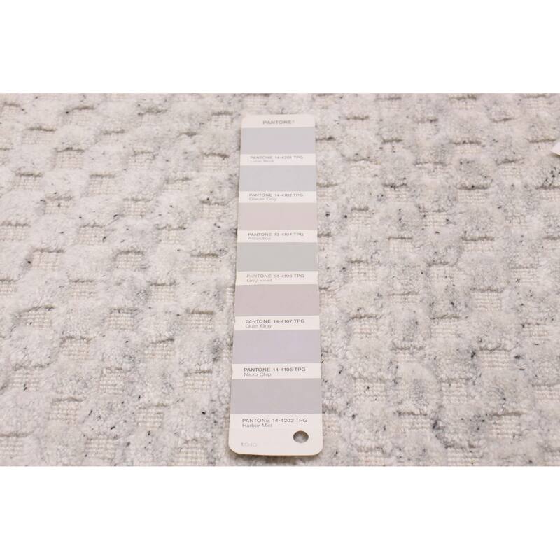 ECARPETGALLERY Hand Loomed Pearl Grey Viscose, Wool Rug - 5'5 x 7'6