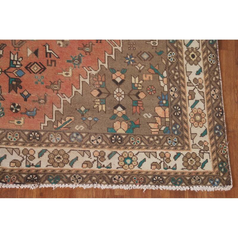 Tribal Bakhtiari Persian Vintage Area Rug Hand-Knotted Wool Carpet - 6'9"x 10'4"