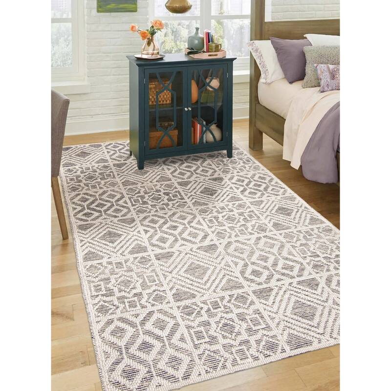 ECARPETGALLERY Braid weave Sienna Cream Wool Rug - 5'0 x 8'0