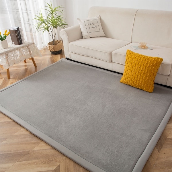 slide 2 of 32, Memory Foam Soft Padded Baby Play Mats Area Rug with Non-Slip Bottom 5' x 7' - Grey