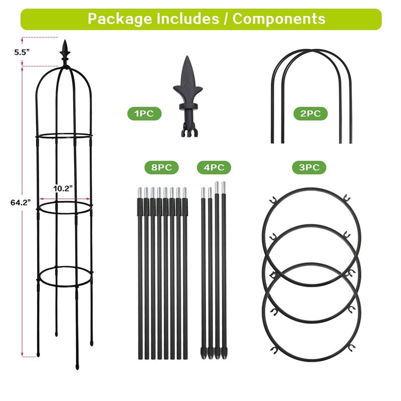 6.2ft Garden Obelisk Trellis,Lightweight Tall Tower Trellis Stand