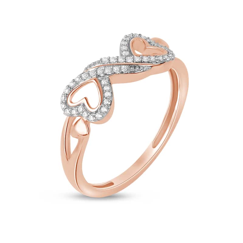 1/8ct TDW Diamond Infinity Heart Promise Ring in 10K Gold for Women