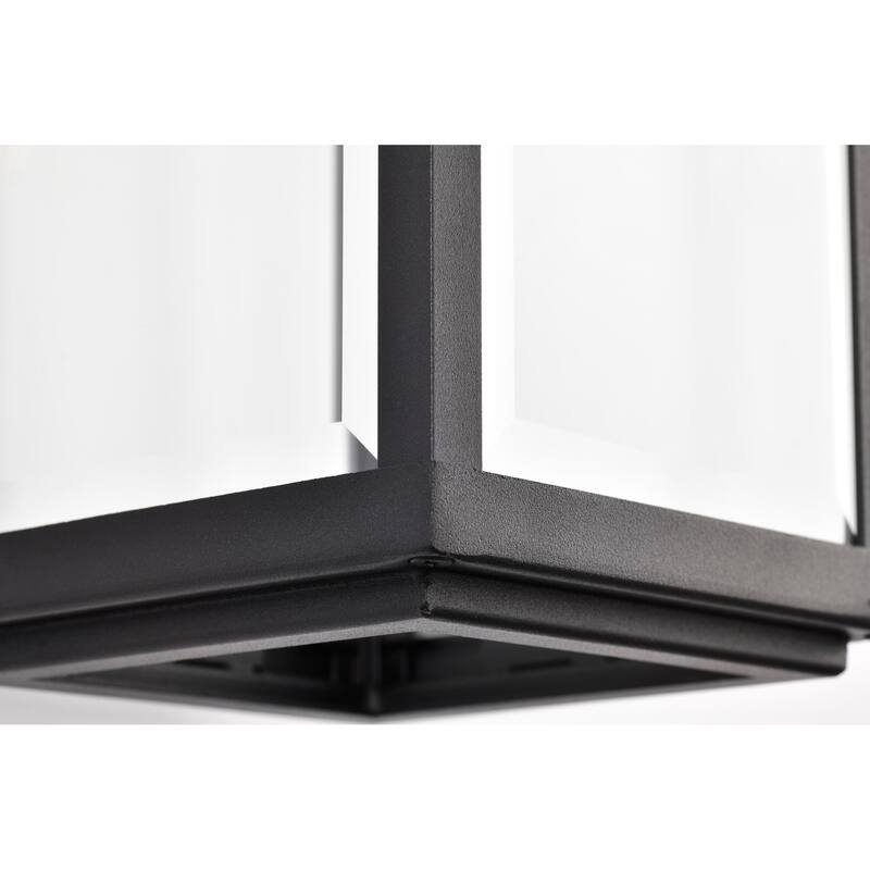 Luca Medium Outdoor Lantern Sand Black Finish Clear Beveled Glass - Sand Black