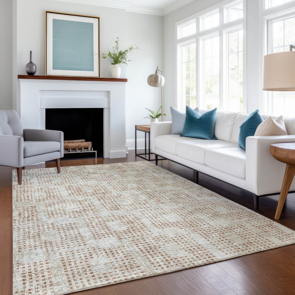 Premium Washable Super Soft Modern Houndstooth Mayfield Rug