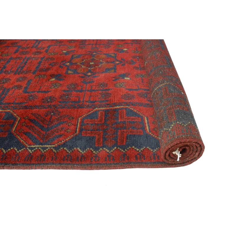 Khal Mohammadi Vingon Red/Navy Runner - 2'8" x 9'9"