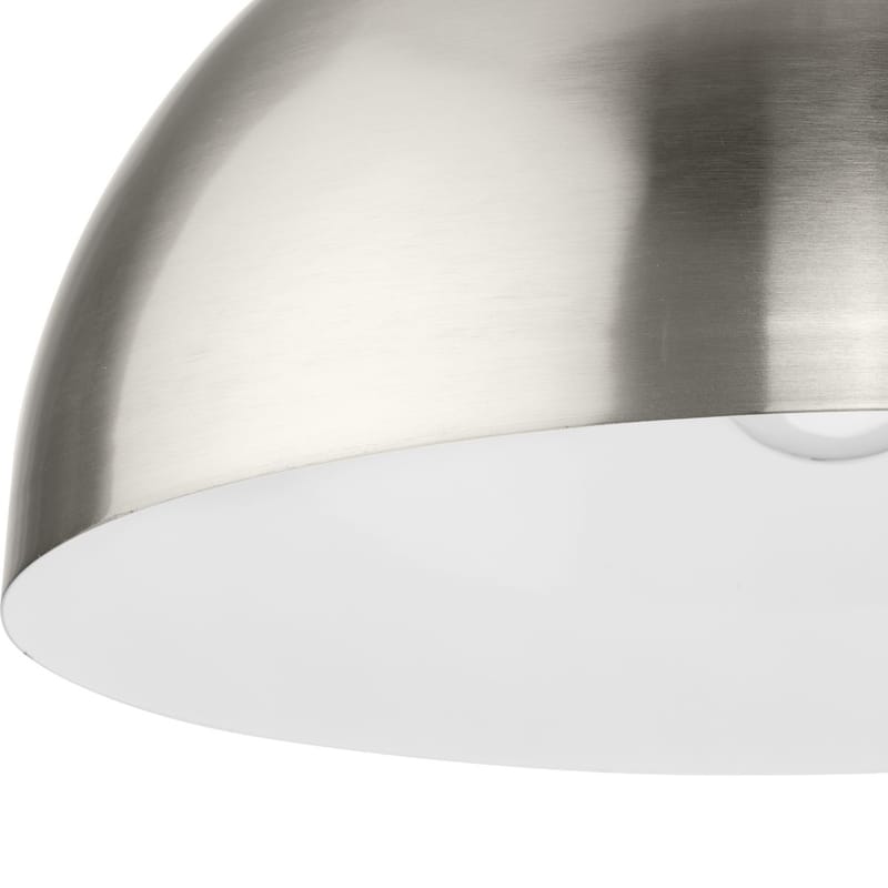 Perimeter Collection One-Light Brushed Nickel Mid-Century Modern Pendant with metal Shade - 15.75 in x 15.75 in x 8.62 in