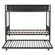 preview thumbnail 11 of 15, Metal Twin over Twin Bunk Bed with Trundle,Wood Slat and Textilene Guardrail,2 Side Ladders For Home