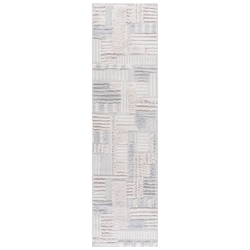 SAFAVIEH Trends Wilda Geometric Rug - 2'2" x 8' Runner - Ivory/Grey
