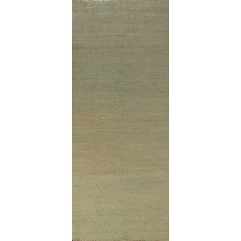Modern Gabbeh Runner Rug Hand-Knotted Living Room Wool Carpet - 2'6" x 9'6"