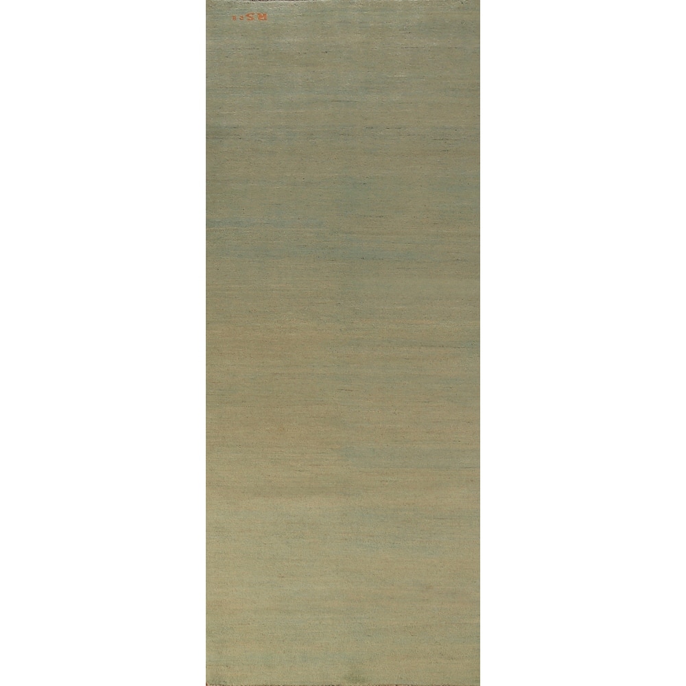 Modern Gabbeh Runner Rug Hand-Knotted Living Room Wool Carpet - 2'6" x 9'6"