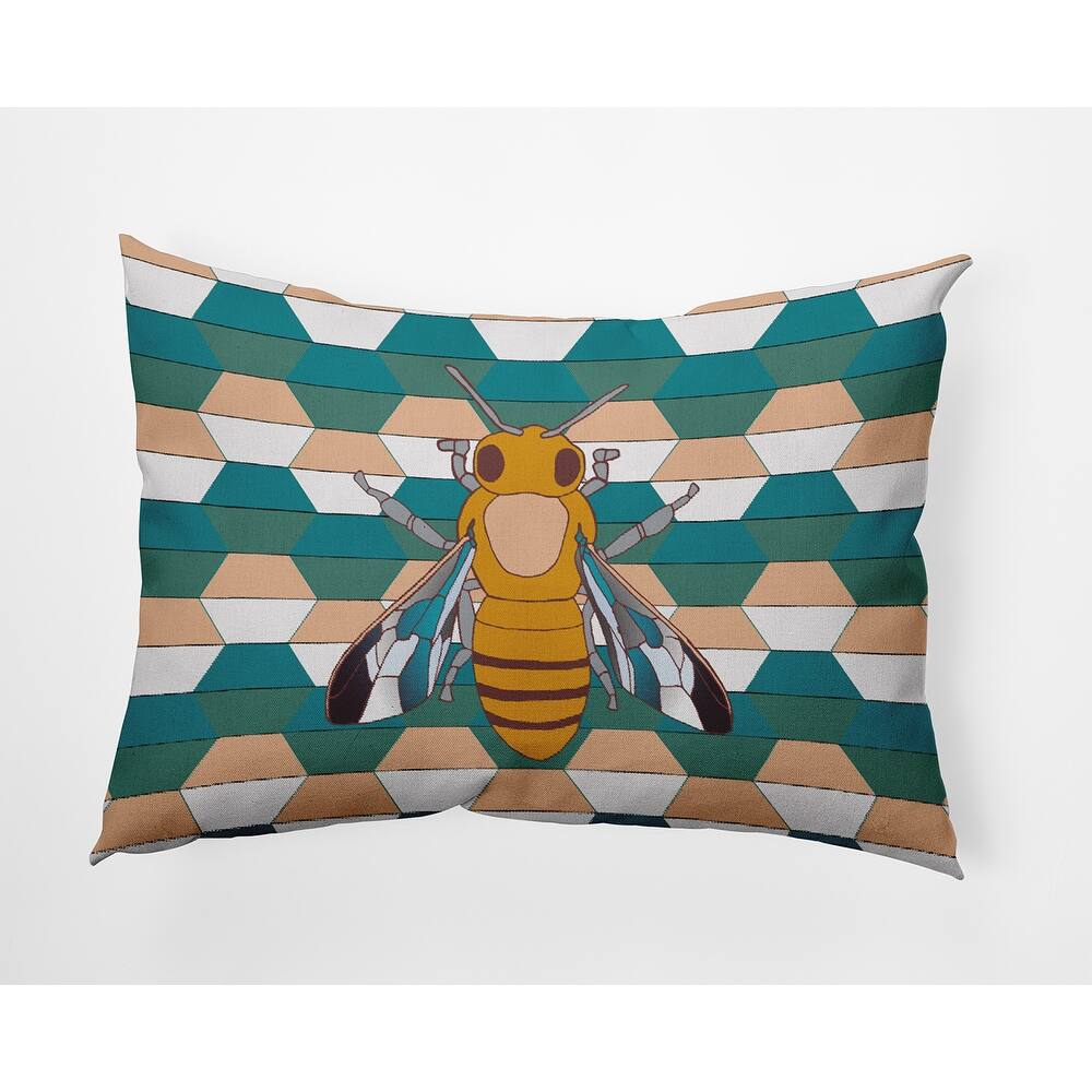 Bee and Comb Indoor/Outdoor Throw Pillow