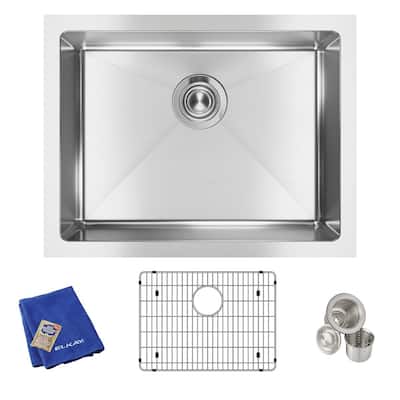 Elkay Crosstown 16 Gauge Stainless Steel, 23-1/2" x 18-1/4" x 10" Single Bowl Undermount Sink Kit