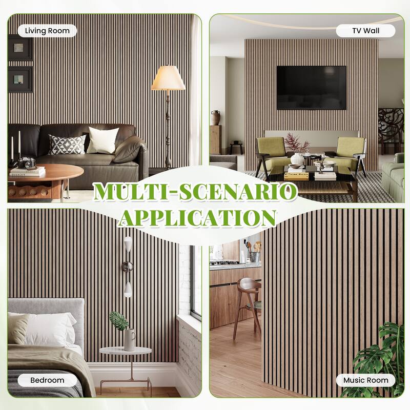 2Pcs Wood Slat Acoustic Wall Panels
