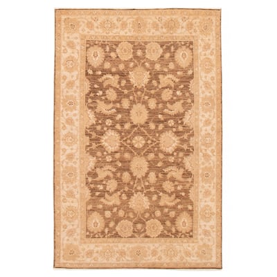 ECARPETGALLERY Hand-knotted Chobi Finest Brown Wool Rug - 5'11 x 9'2