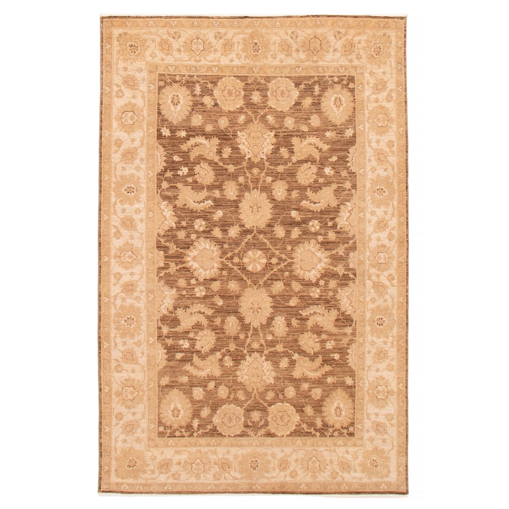 ECARPETGALLERY Hand-knotted Chobi Finest Brown Wool Rug - 5'11 x 9'2