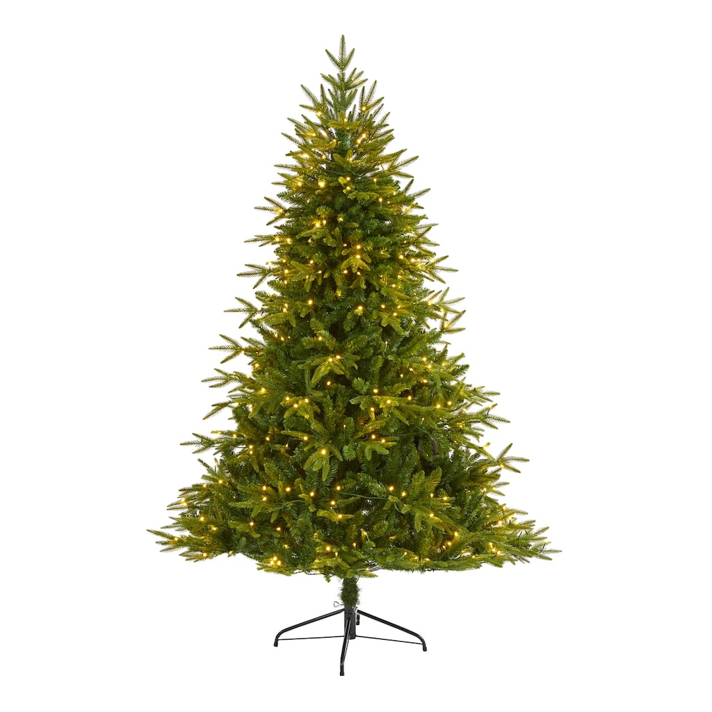 6.5ft. Fir Look Artificial Christmas Tree with 400 Clear LED Lights & 2056 Branches - Bright Festive Holiday X-Mas Display