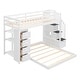 preview thumbnail 9 of 14, Multifunctional Twin Over Full Bunk Bed with 3-layer Shelves, Drawers and Storage Stairs