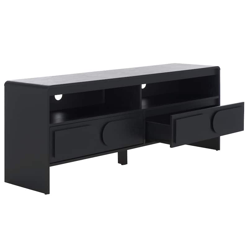 SAFAVIEH Arsenio 2-Drawer 2-Shelf Entertainment Media Stand for TVs up to 65" - 61"W x 16"D x 24"H