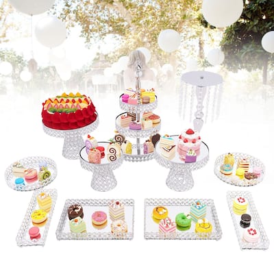 Metal Wedding Dessert Display Plates Cupcake Stands 10-Piece Set
