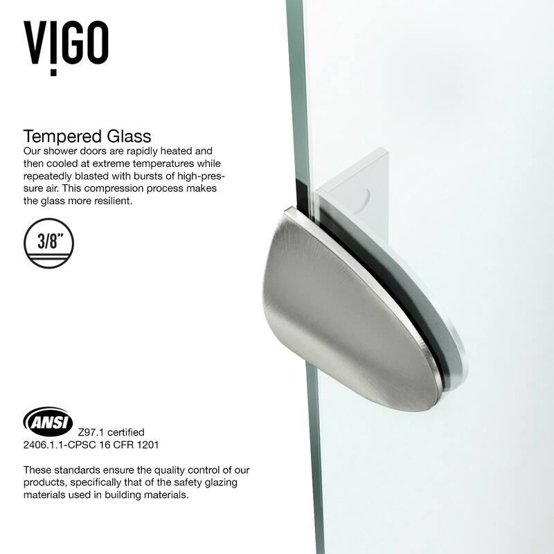 VIGO Gemini Frameless Hinged Neo-Angle Shower Enclosure and Base