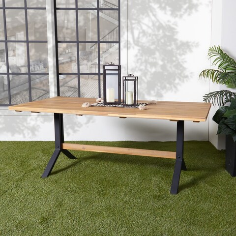 SEI Furniture Shenley Contemporary Natural Wood Dining Table
