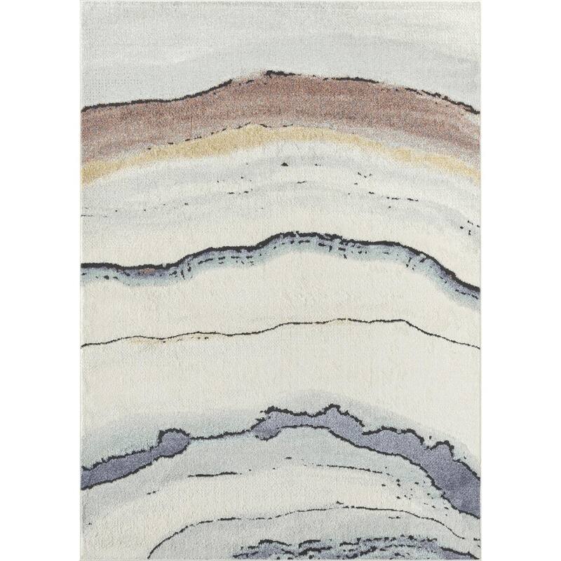 Luxe Weavers Modern Sunset Marbled Abstract Area Rug, Stain-Resistant Carpet