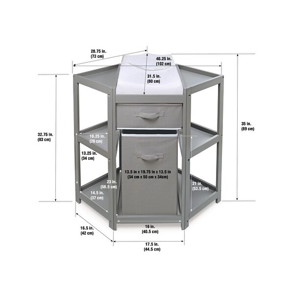 White changing table with hamper cheap