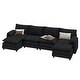 preview thumbnail 30 of 28, Moasis 142 Inch Modular Velvet Sectional Sofa with Movable Ottoman and Pillow Armrest for Living Room